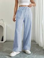 Adrienne | Women's Striped Wide Leg Trousers