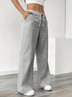 Adrienne | Women's Striped Wide Leg Trousers