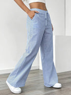 Adrienne | Women's Striped Wide Leg Trousers