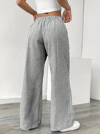 Adrienne | Women's Striped Wide Leg Trousers