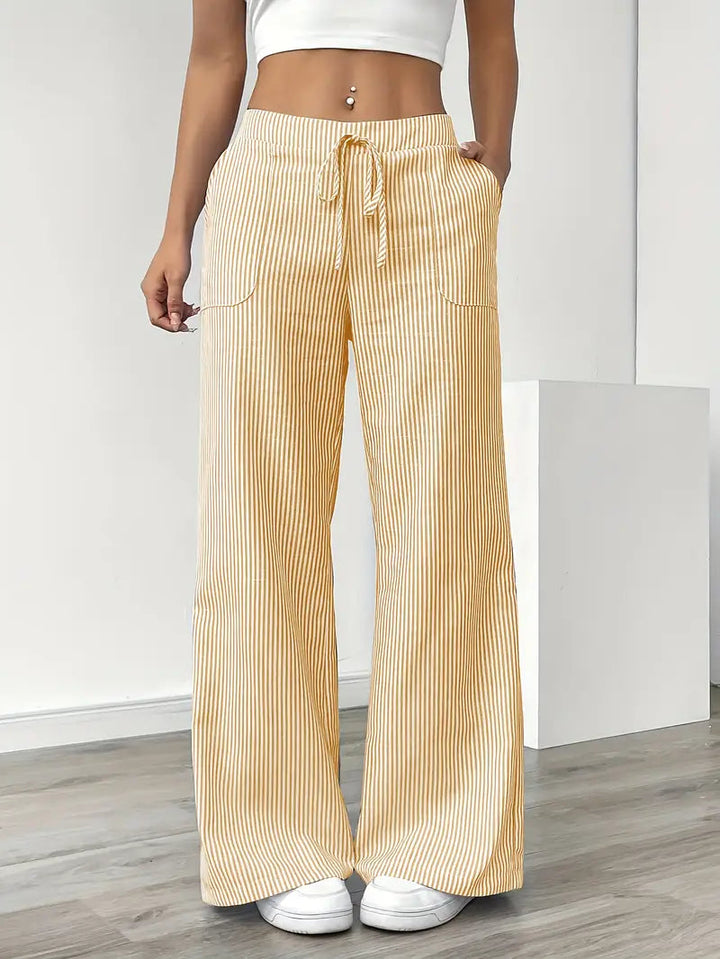 Adrienne | Women's Striped Wide Leg Trousers