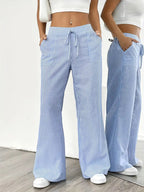 Adrienne | Women's Striped Wide Leg Trousers