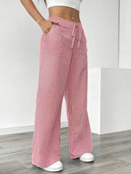 Adrienne | Women's Striped Wide Leg Trousers