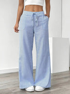 Adrienne | Women's Striped Wide Leg Trousers