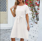 Liselotte | Women's Cap Sleeve Pleated Midi Dress