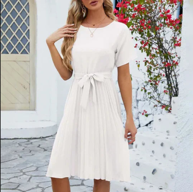 Liselotte | Women's Cap Sleeve Pleated Midi Dress