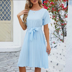 Liselotte | Women's Cap Sleeve Pleated Midi Dress