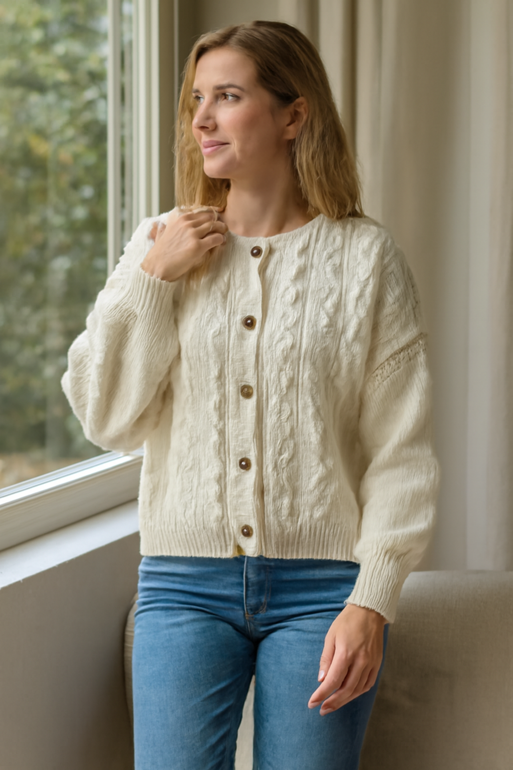 Amethyst | Women's Chic Comfy Braided Cardigan