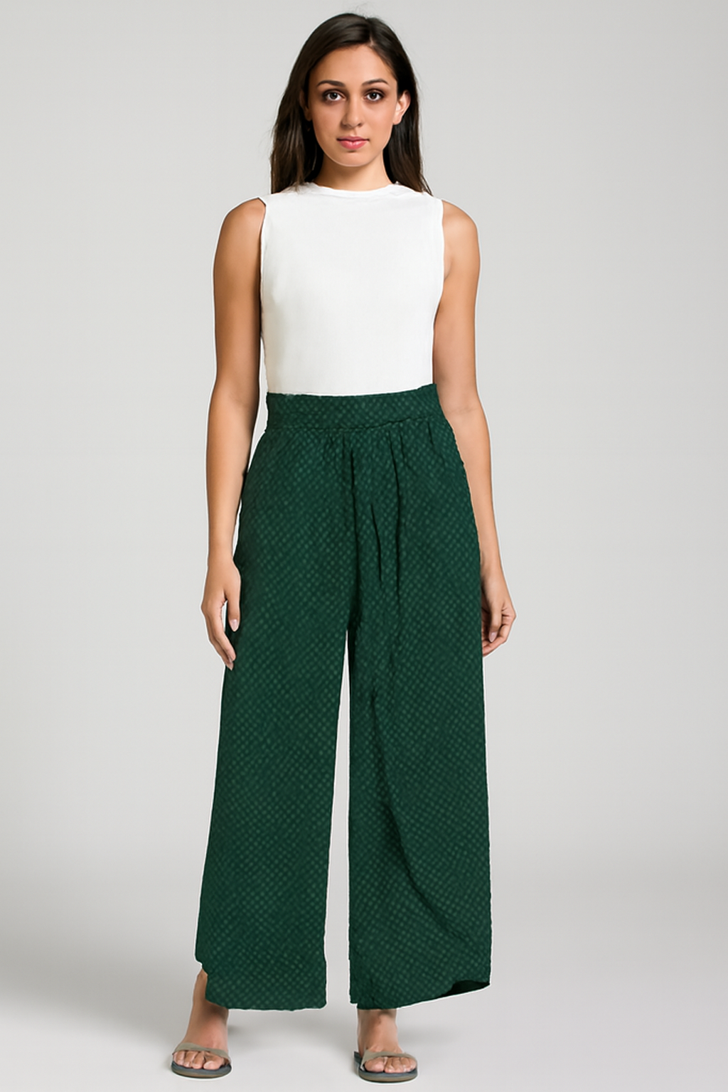 Amoret | Women's Printed Wide Leg Trousers