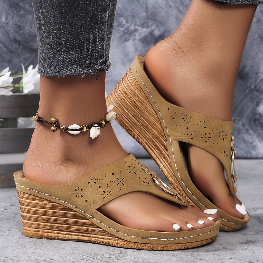 Astrid | Women's Soft Platform Slides with Wedge Sole