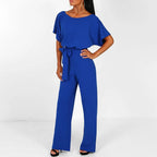 Lotte | Women's Elegant Belted Wide Leg Jumpsuit