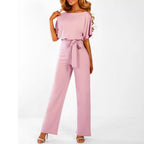 Lotte | Women's Elegant Belted Wide Leg Jumpsuit