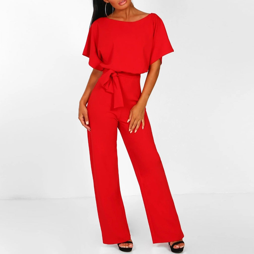 Lotte | Women's Elegant Belted Wide Leg Jumpsuit