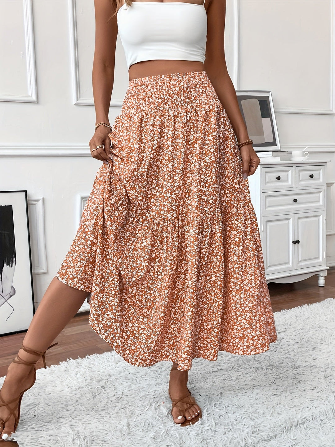 Grace & Jess | Tiered Floral Maxi Skirt
