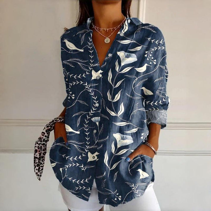 Grace & Jess | Leaf Print Blouse