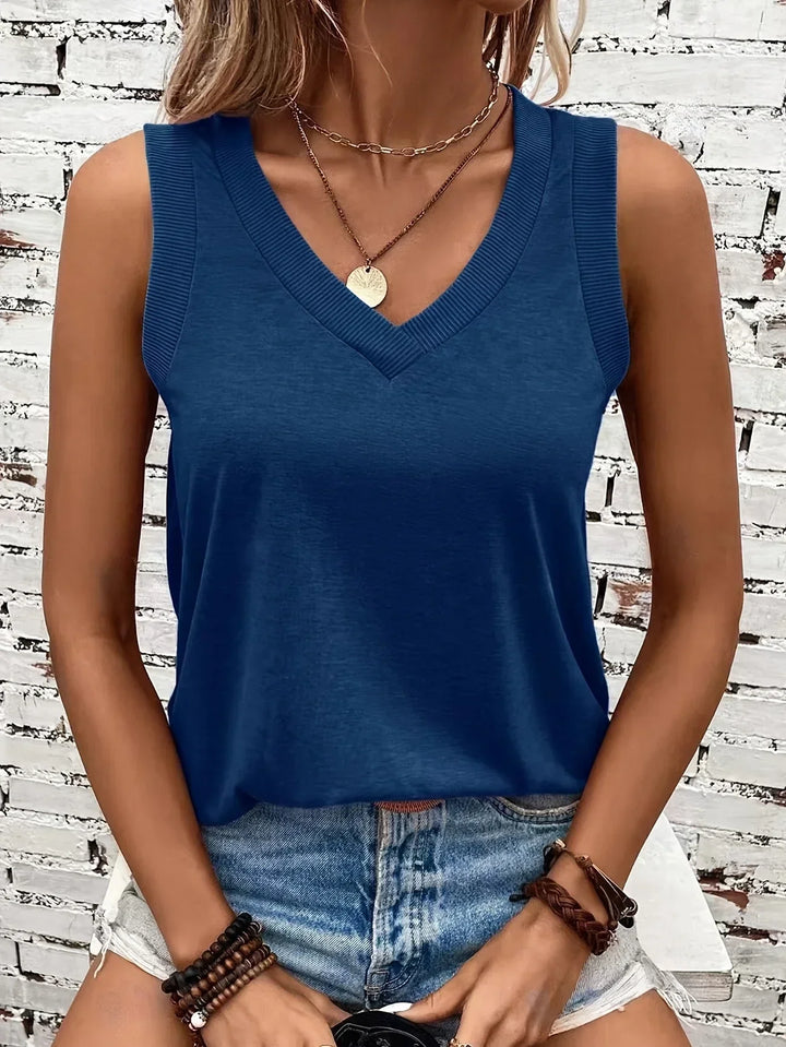 Grace & Jess | Breathable V-Neck And Sleeveless Top