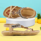 Arlo | Women's Beaded Elastic Strap Flat Sandals