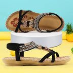 Arlo | Women's Beaded Elastic Strap Flat Sandals