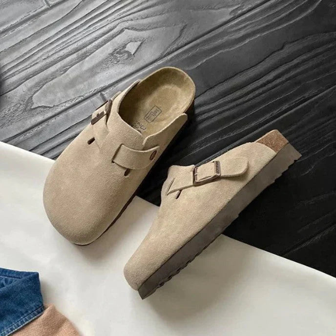 Senovia | Women's Buckle Strap Slip-On Flat Clogs