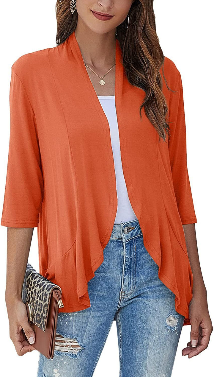 Beatrix | Women's Elegant Open Front Draped Cardigan