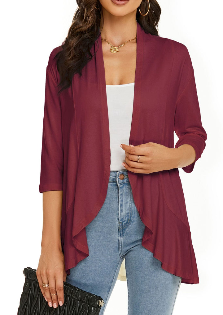 Beatrix | Women's Elegant Open Front Draped Cardigan