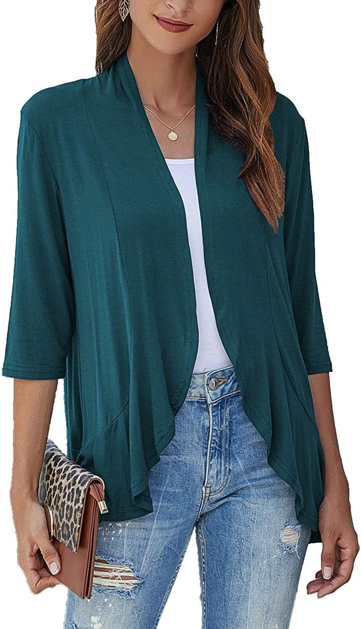 Beatrix | Women's Elegant Open Front Draped Cardigan