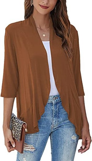 Beatrix | Women's Elegant Open Front Draped Cardigan
