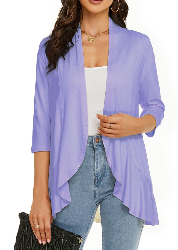 Beatrix | Women's Elegant Open Front Draped Cardigan