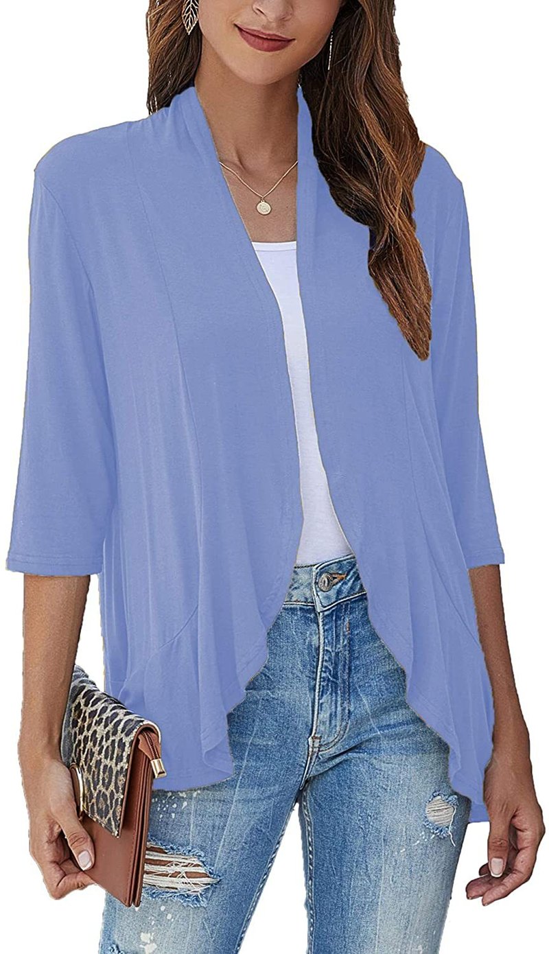 Beatrix | Women's Elegant Open Front Draped Cardigan