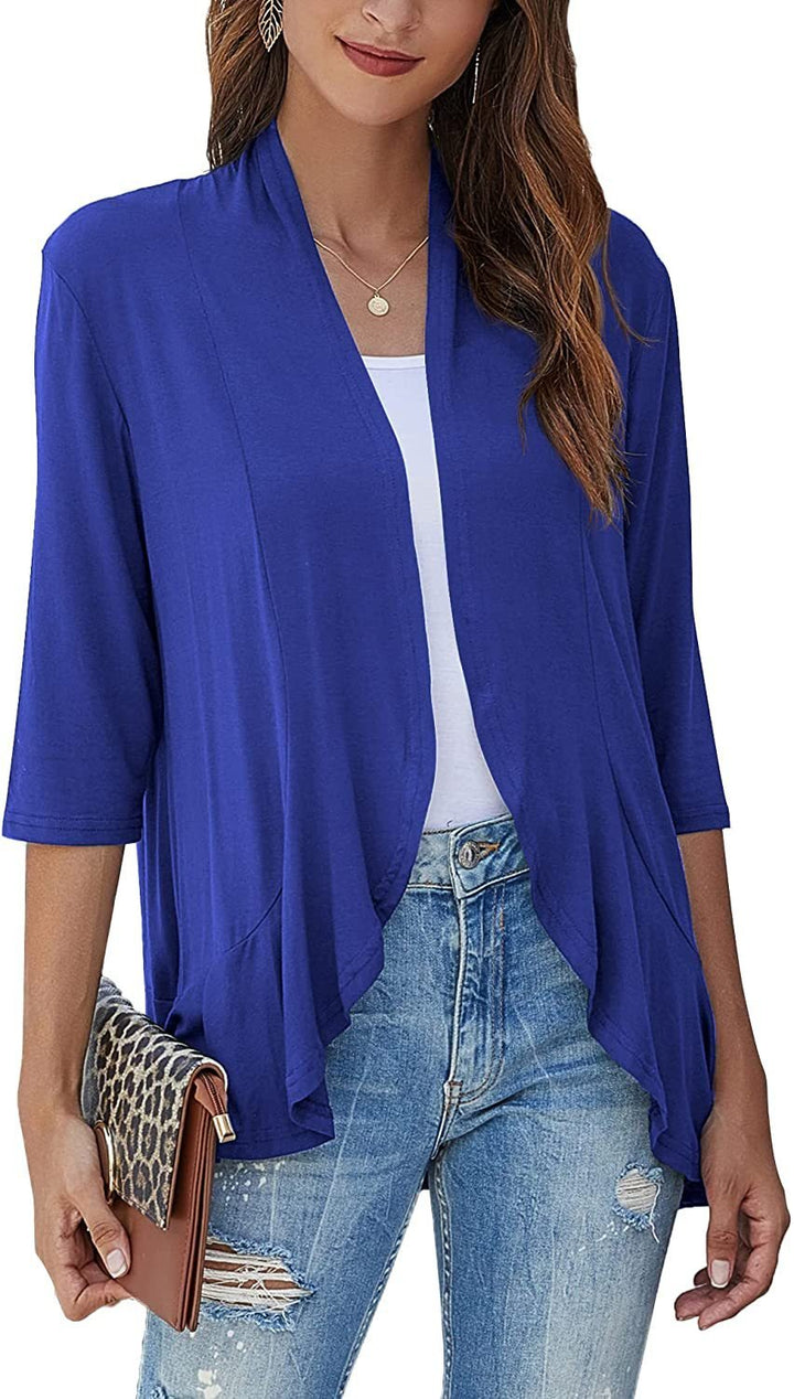 Beatrix | Women's Elegant Open Front Draped Cardigan