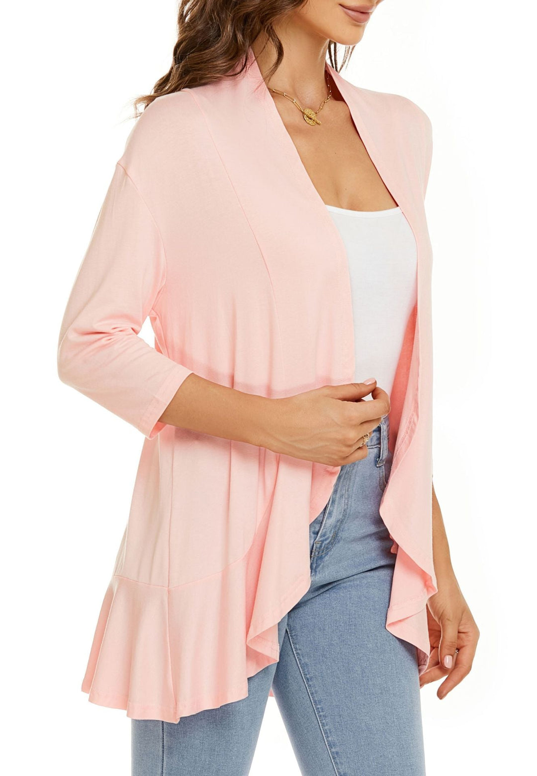 Beatrix | Women's Elegant Open Front Draped Cardigan