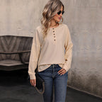 Merrow | Women's Casual Henley Long Sleeve Top