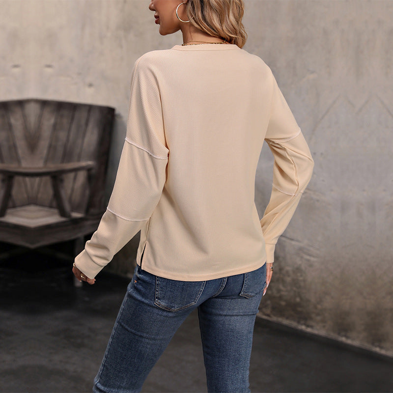 Merrow | Women's Casual Henley Long Sleeve Top
