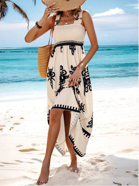 Lisette | Women's Smocked Bodice Printed Maxi Sundress