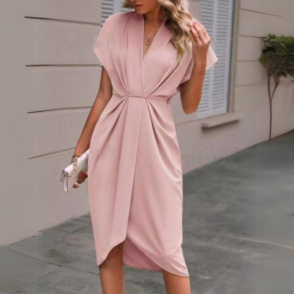 Chiara | Women's V-Neck Wrap Midi Dress