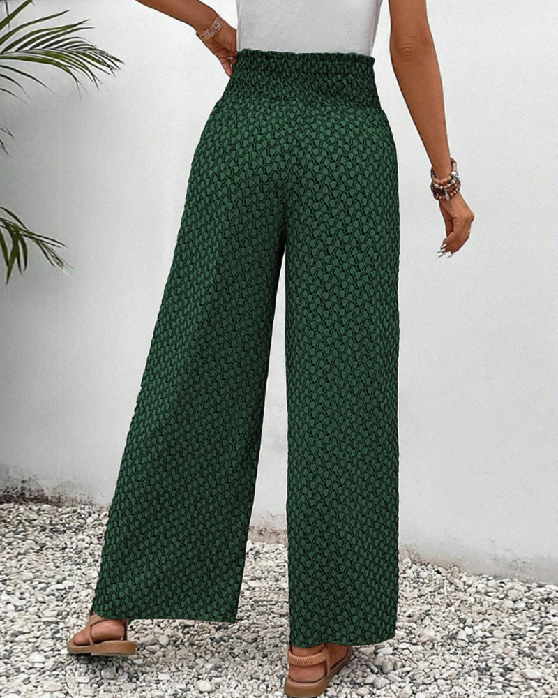 Amoret | Women's Printed Wide Leg Trousers