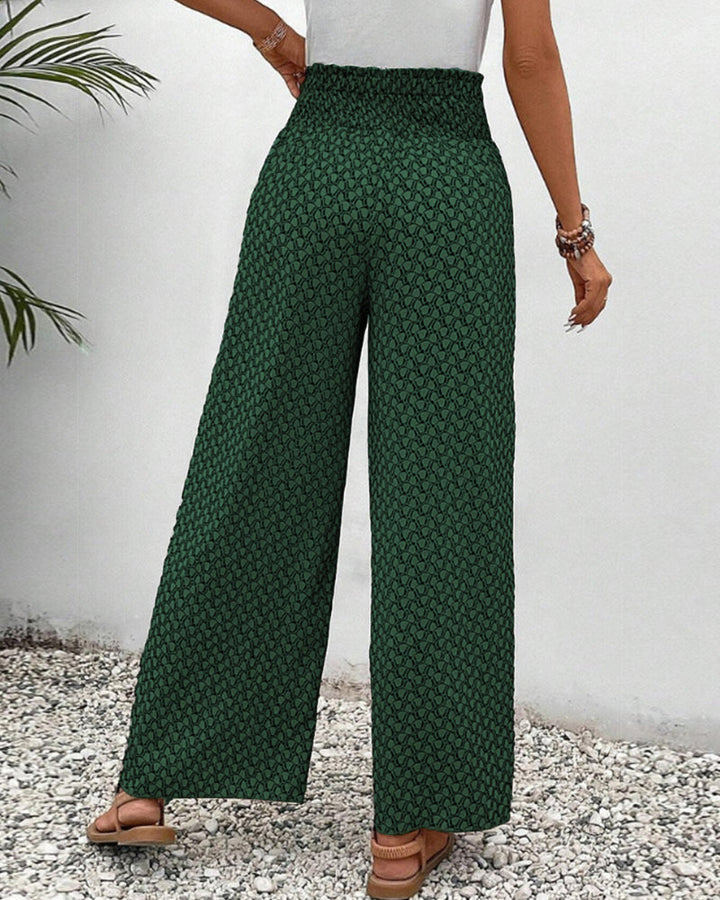 Amoret | Women's Printed Wide Leg Trousers