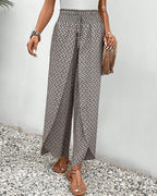 Amoret | Women's Printed Wide Leg Trousers