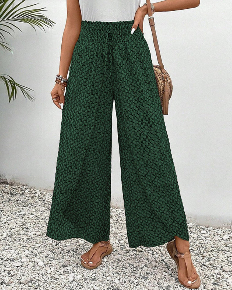 Amoret | Women's Printed Wide Leg Trousers