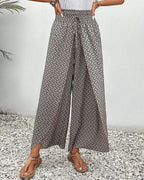 Amoret | Women's Printed Wide Leg Trousers