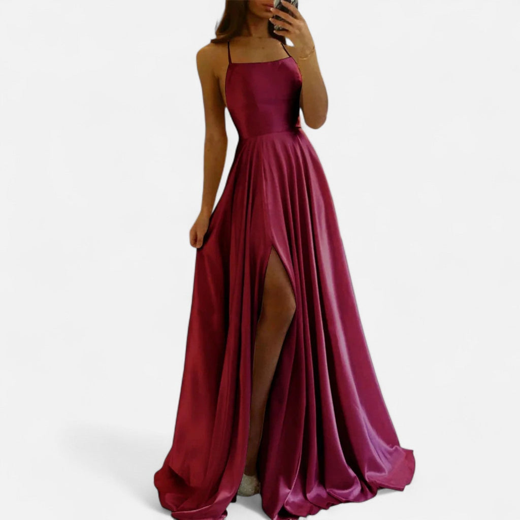 Delphine | Women's Strappy Slit Maxi Dress