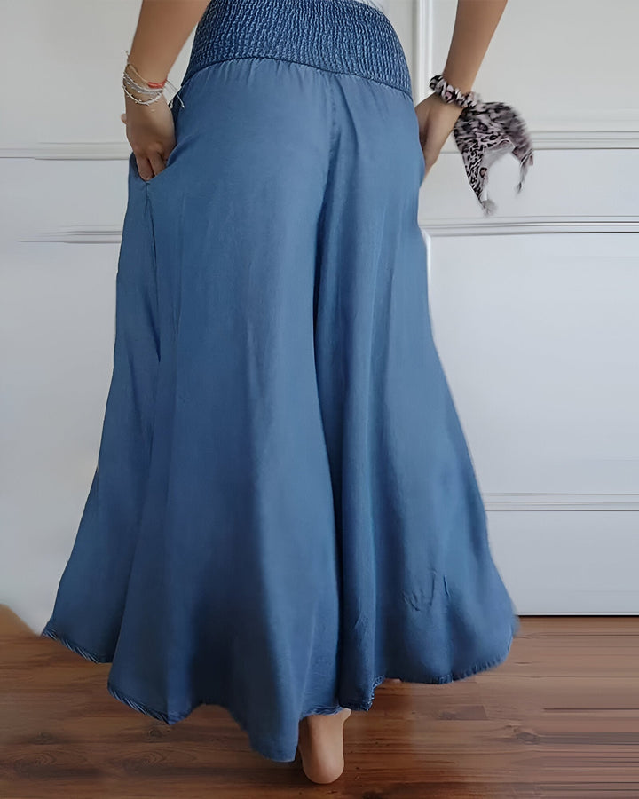 Reeve | Women's Smocked Elastic Waist Maxi Skirt