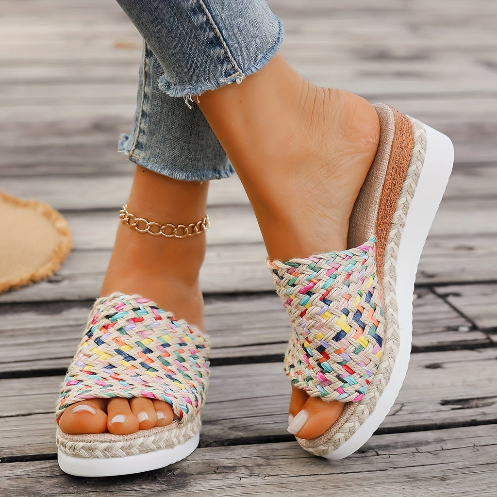 Calla | Women's Playful Charm Platform Sandals with Woven Strap