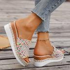 Calla | Women's Playful Charm Platform Sandals with Woven Strap