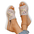 Calla | Women's Playful Charm Platform Sandals with Woven Strap