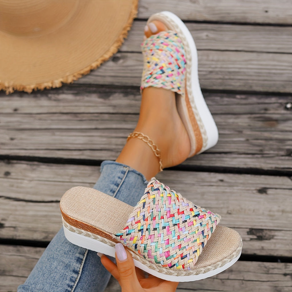 Calla | Women's Playful Charm Platform Sandals with Woven Strap