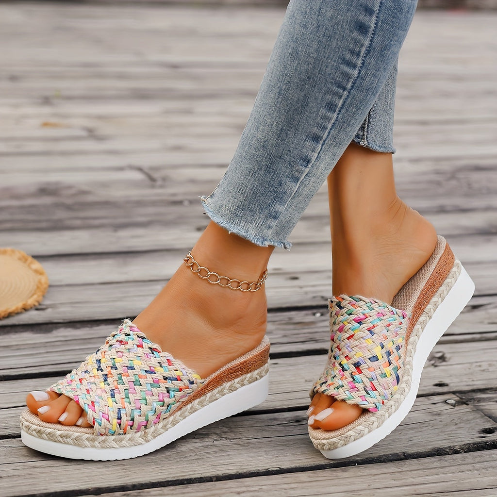 Calla | Women's Playful Charm Platform Sandals with Woven Strap