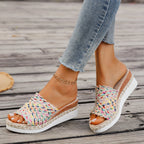 Calla | Women's Playful Charm Platform Sandals with Woven Strap