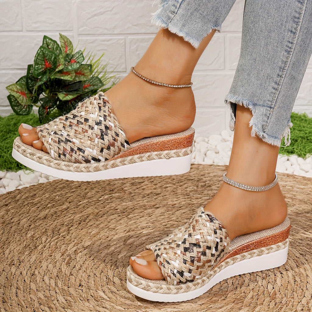 Calla | Women's Playful Charm Platform Sandals with Woven Strap