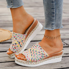 Calla | Women's Playful Charm Platform Sandals with Woven Strap